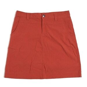 Eddie Bauer First Ascent Orange A-Line Skirt Size 4 Zip Back Pockets Outdoorwear